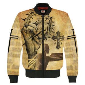 Jesus 3D Print God  All Over Printed Clothes Premium Bomber